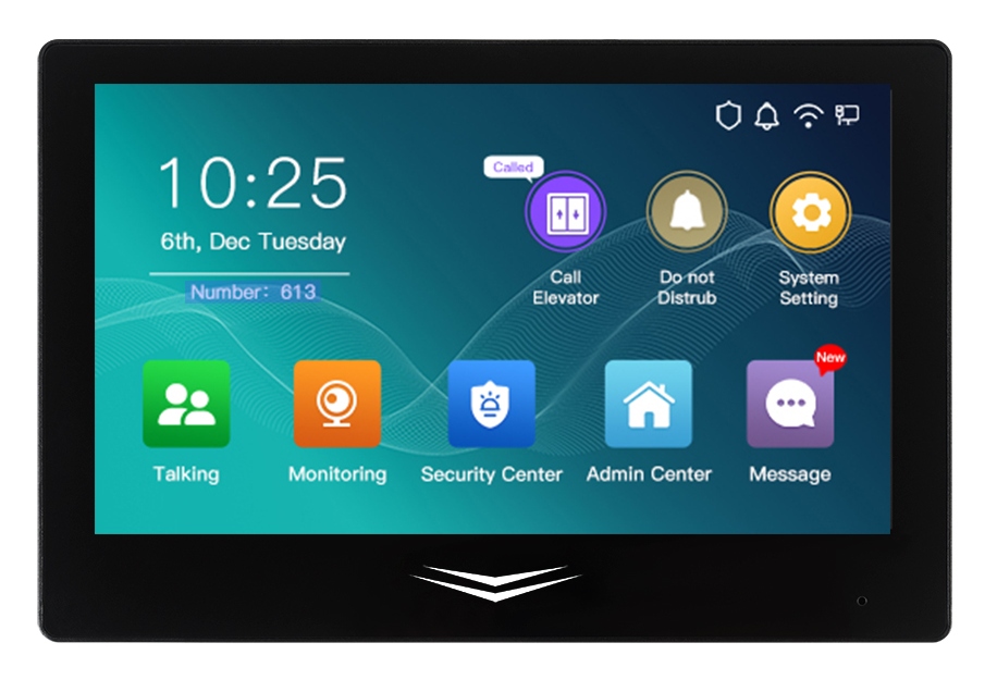 7 -palcová vnútorná jednotka Intercom Door Bell pre videohovory Villa
